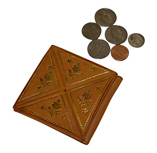 Treasures Of Morocco Moroccan Wallet Coin Genuine Leather Bi-fold Handmade Pocket Unisex Yellow