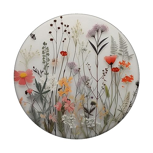 Mixed Flower Bouquet Floral Pattern PopSockets Swappable PopGrip, Black - Image 3