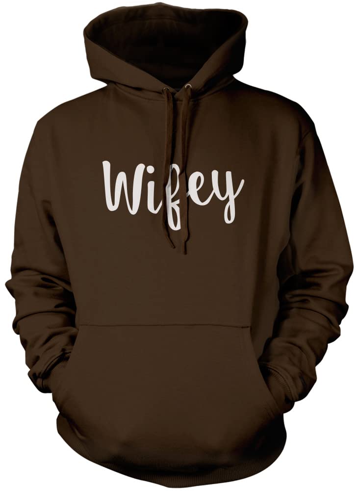 Hotscamp Boys Brown Wifey Unisex Hoodie - XX-Large