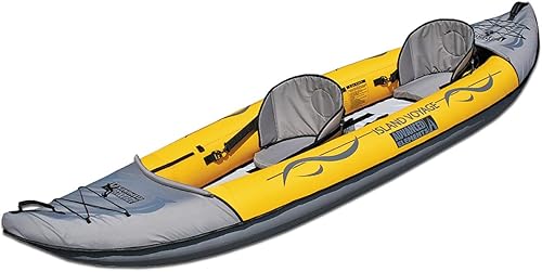 Vista 5 de Advanced Elements - Kayak inflable Island Voyage 2 - Kayak convertible recreativo - para 1 o 2 personas - 11 pies - Amarillo