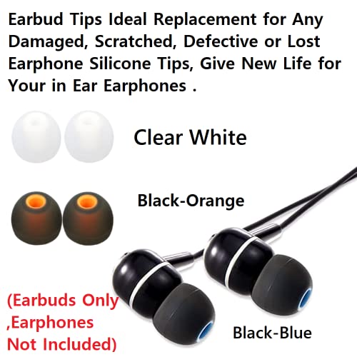 Image of Earbuds Replacement Tips Silicone Earbud Tips Ear Gels Fit for Inner Hole from 3.8mm - 5.1mm Earphones 9 Pairs S /M /L