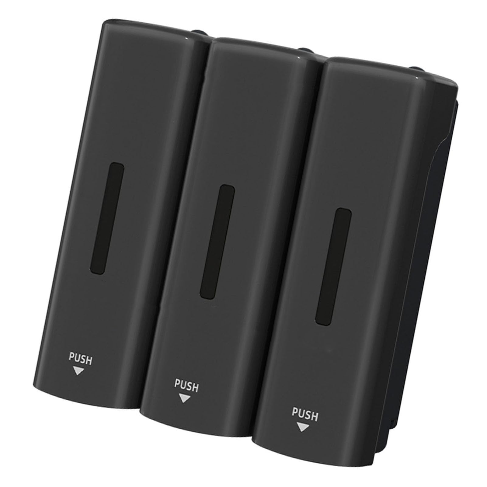 Dispensador de jabón Manual de 3 cámaras Montaje en Pared A Prueba de Fugas Líquido de Goteo de Apertura Amplia 350 ml Cada Capacidad con Ventana Visible para hoteles Hogares (Gris)