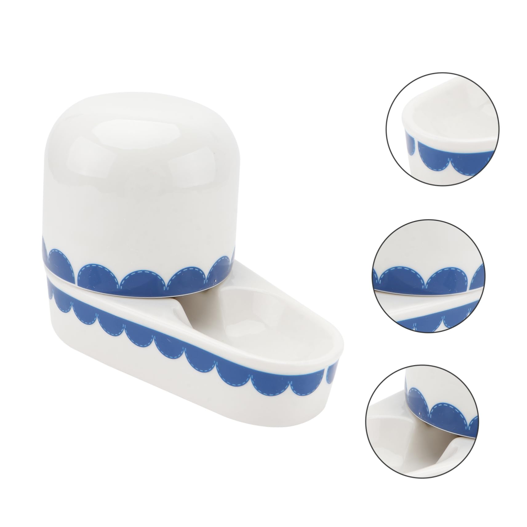Hemobllo Abreuvoir Lapin en Céramique Étanche Bleu, Bol d'eau pour Petits Animaux, Accessoire Intérieur pour Lapins et Rongeurs