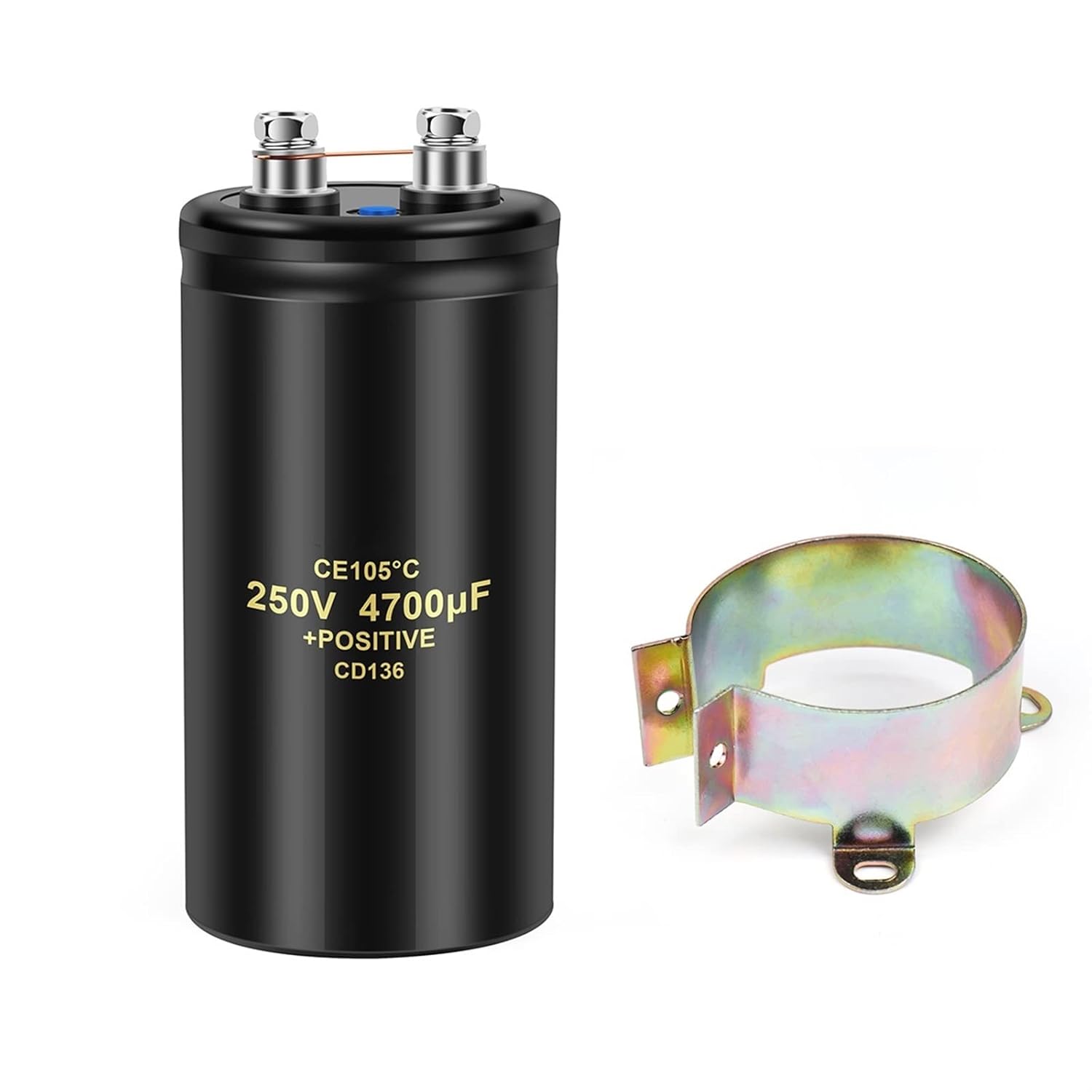 Bolt Electrolytic Capacitor 250V4700UF 63.5x105mm CD136 Screw Capacitors CE105℃ with Bracket 2000Hours 1Pcs