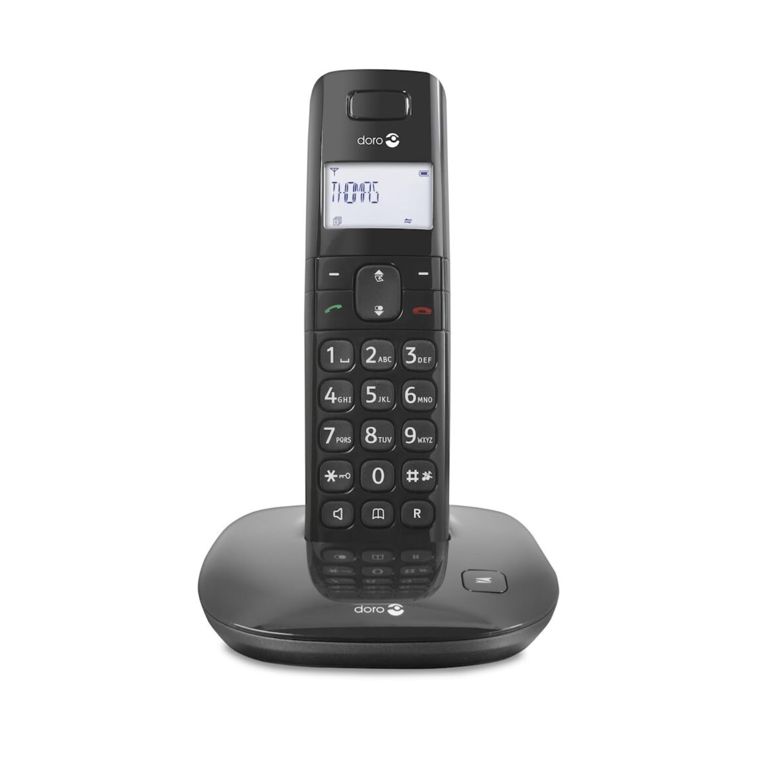 Doro Comfort 1010 Telefono Cordless DECT per Anziani - Telefono Fisso - Tasti Grandi - Interfono - Cordless Casa - Telefono Portatile - Vivavoce - No Segreteria (Nero) [Vers. Italiana]
