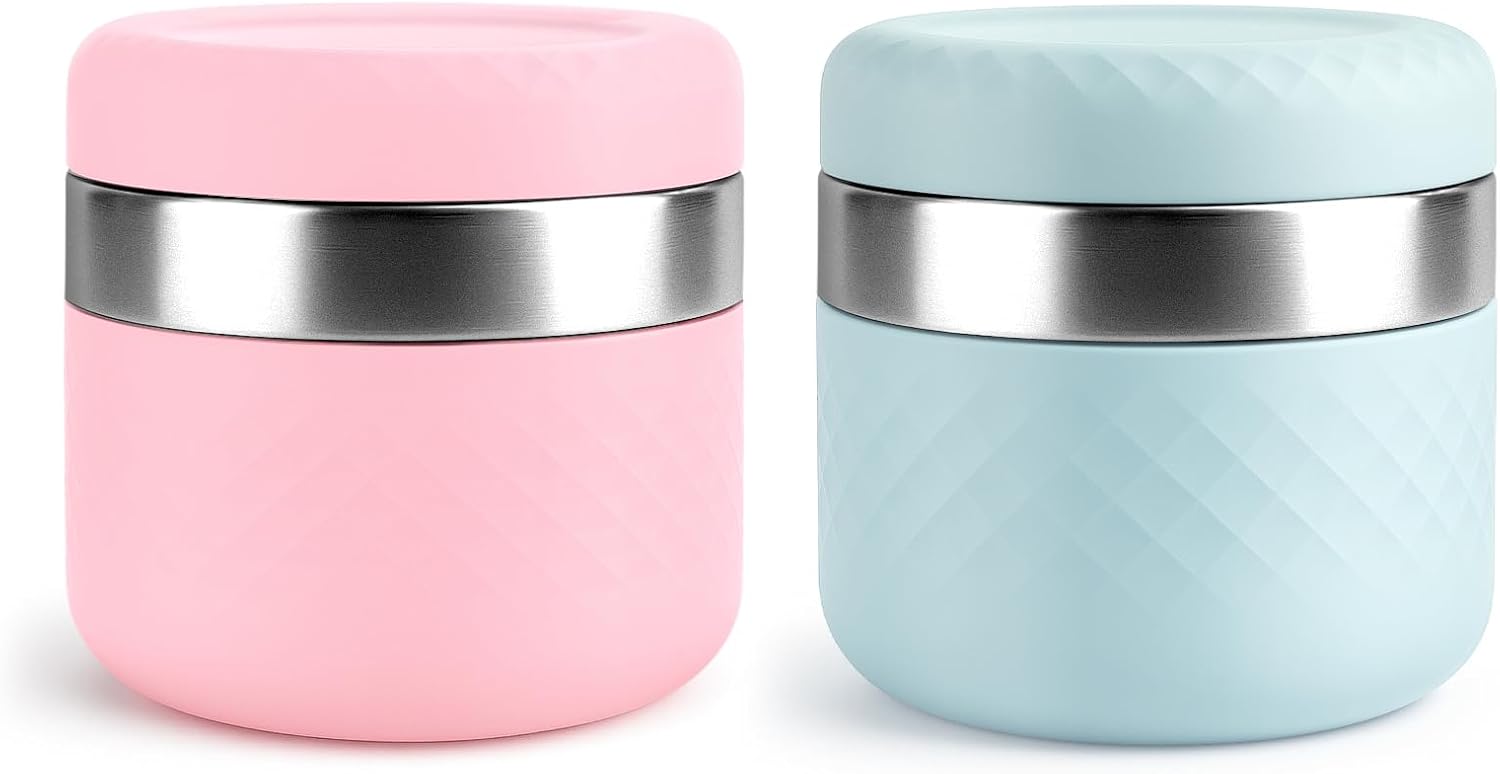 24 oz Insulated Food Jar, Stainless Steel Lunch Container, 2 Pack
