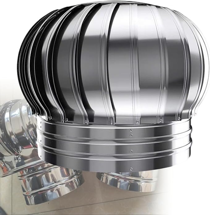 Fixation de ventilation pour tuyau de poêle et couvercle de cheminée rotatif inox