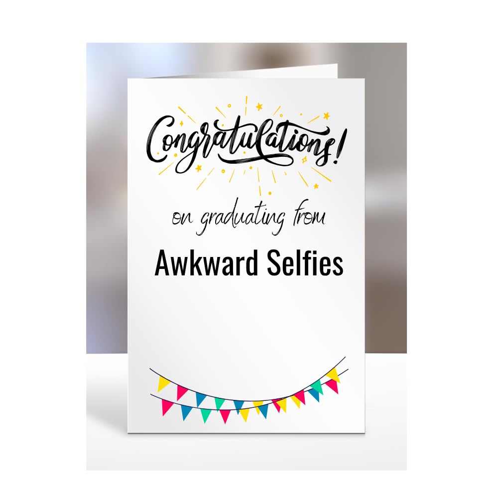 Congratulations on graduating from Awkward Selfies Card, For Men, Women, Gifts for Him, Her, Graduation, Birthday, Presents, Daughter, Son, A5-349a_20