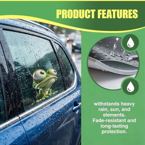 Craedli Cute Frog Vinyl Decal Sticker, Waterproof Funny Cartoon Frog Window Decal Car Body Decorative Sticker, Car Bumper Stickers for SUV, Truck, Rear Windshield, Laptop, Wall(Style2) — 사진 3