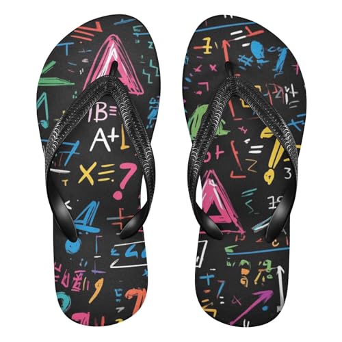 Mathematics Men's Flip Flops Sandals Bathroom Shower Shoes
