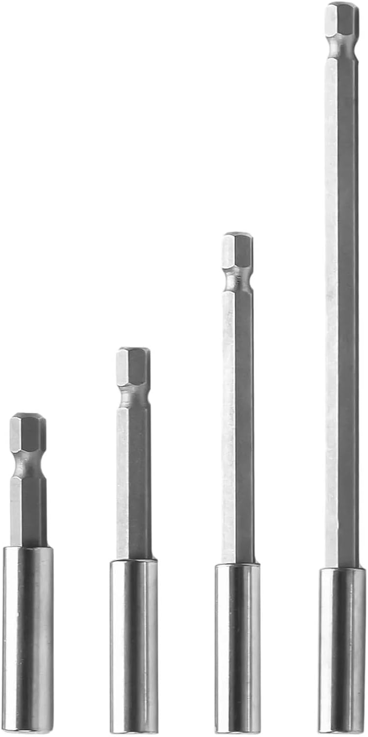 4PcsMagnetic Screw Bits Extension Rod Quick Change Bit 1/4" Shank Long Handle Screwdriver Tip Holder Hand For Electric Screwdriver