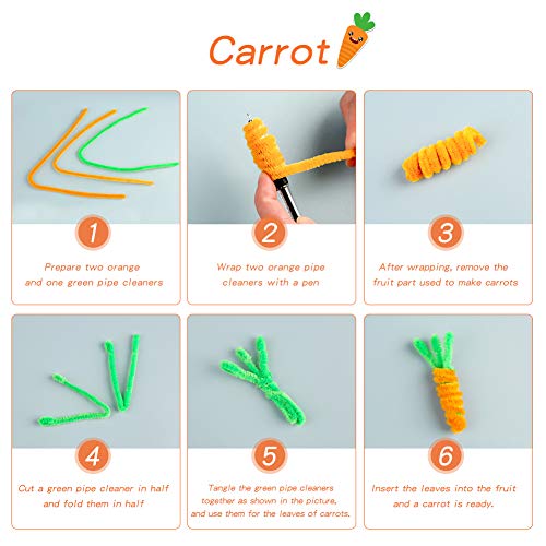 Image of 100 PCS Pipe Cleaners Craft, Orange Pipe Cleaners Bulk, Chenille Stem | Orange Fuzzy Sticks Pipe Cleaners for Crafts Festival Home Decorations