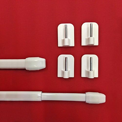 Easy-Shadow Vitragestangen Set - 2 Stück Verstellbar, Inkl. Haken, Weiß