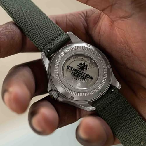 Image of Timex Men's Expedition North Titanium Automatic 41mm Watch - Green Strap Gray Dial Titanium Case, green