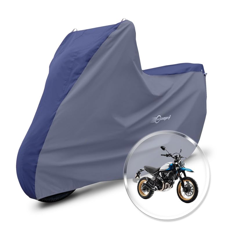 Image of Neodrift 'SuperMax' Bike Cover Suitable for Ducati Scrambler Desert Sled (All-Weather Motorcycle Protection, Water & UV Resistant, Dustproof, Windproof) (Colour: Blue - L.Gray)