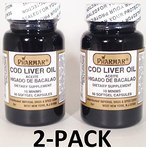 Aceite De Higado De Bacalao Cod Liver Oil Capsules 50's Softgel Capsules 2-PACK