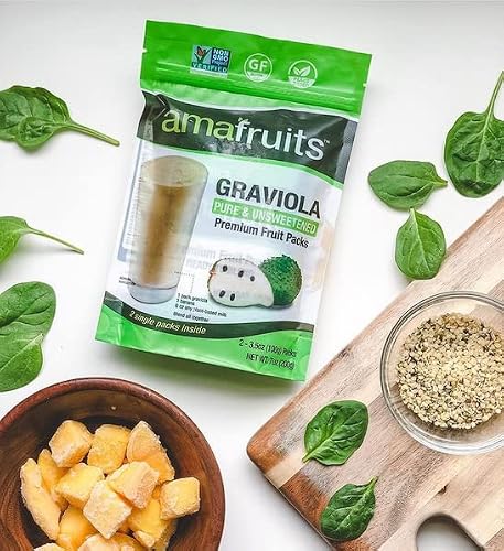 Amafruits Graviola Frozen Puree Pure and Unsweetened/Non-GMO Certified/Immunity Support / 100% Natural Superfruit / 24 Packs x 3.5oz - Thumbnail 7