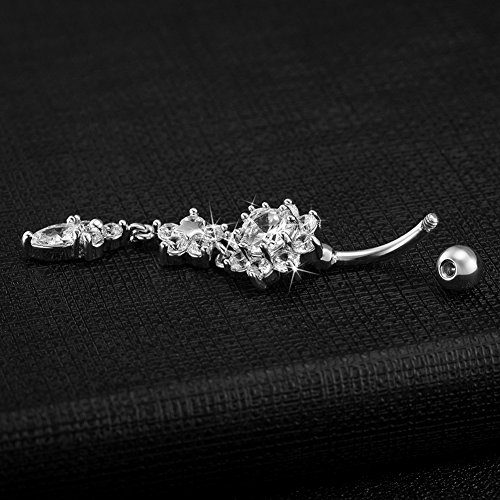 Gnoliew 14G Belly Button Rings Belly Flower Dangle Women Body Piercing Jewelry #TOP5