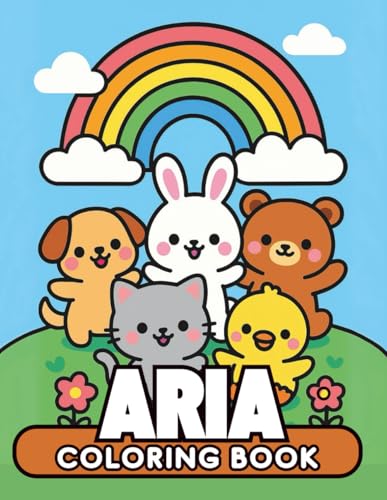 Aria personalized coloring book: Aria personalized gifts for girls – 50 Unique Designs Cute Animals Coloring Book for Kids Bold and easy (Aria book series Aria personalized gifts) image 2