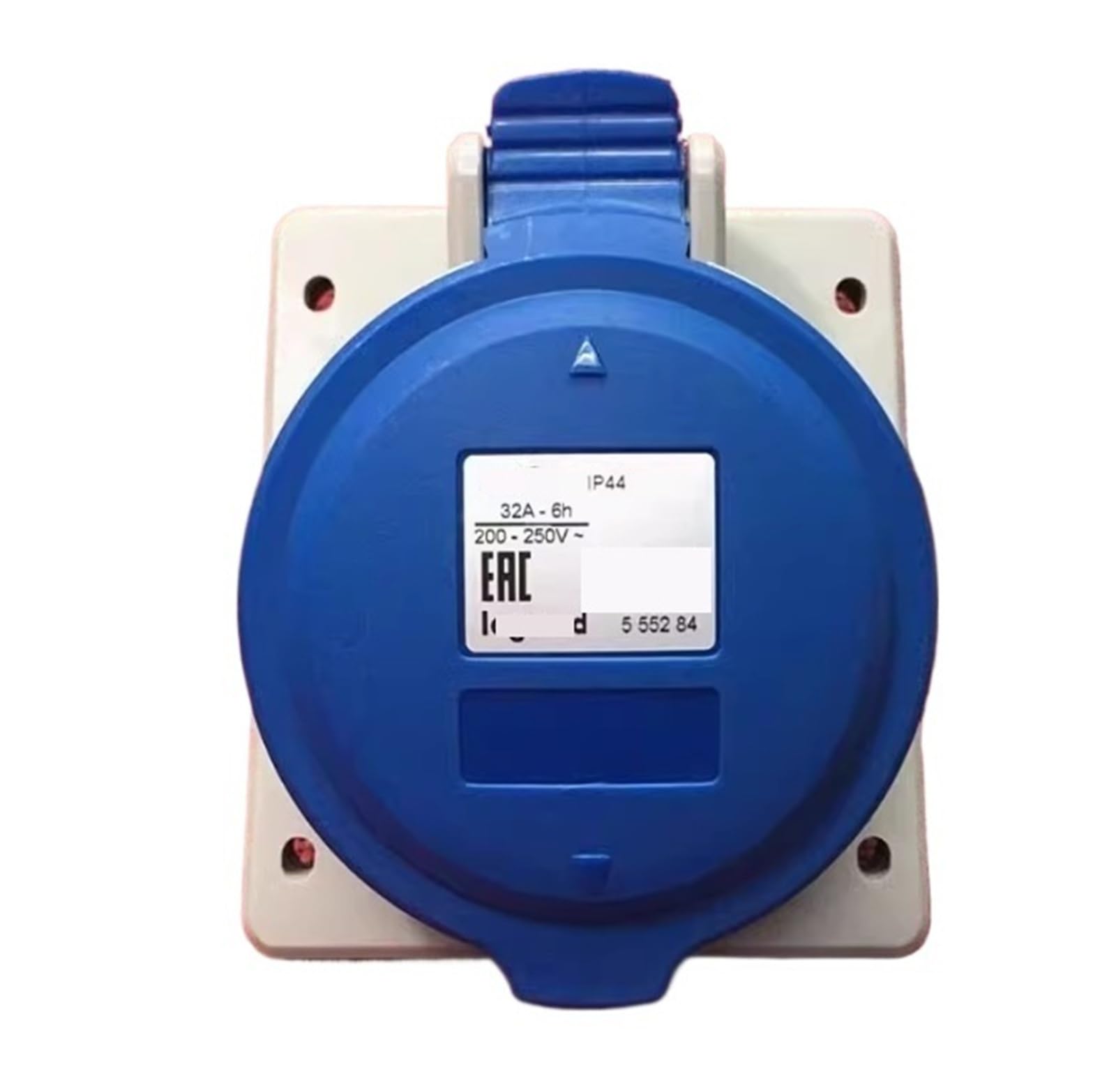 Conector industrial 3PIN 32A toma corriente 220V clavija macho base aérea estanca IP44 código 555284