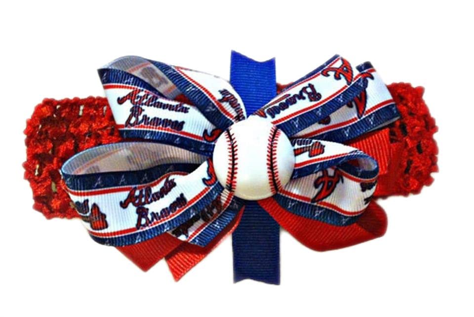 Braves Baby Girl Boutique Bow Crocheted Headband