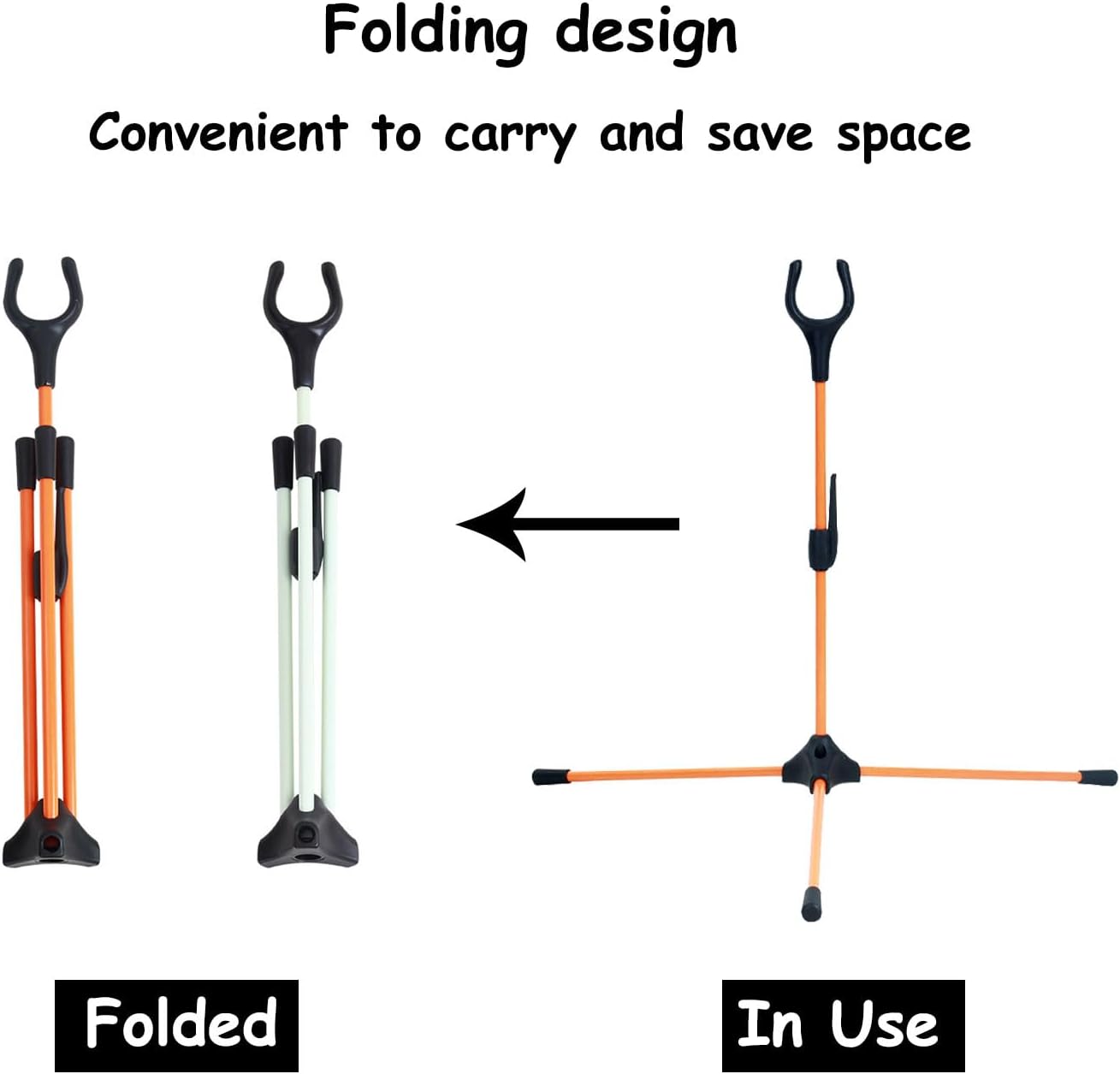 FUNTRESS Bow Stand Foldable Archery Recurve Bow Stand Archery Recurve Bow Rack Holder for Recurve Bow Longbow Takedown Bow