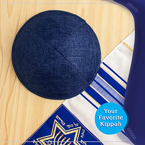 Image of Pack of 5-Pcs - Hq Satin /Linen /Velvet /Raw Silk /Suede Kippah for Men, Yamaka Hat Designed in Israel - Kippot Bulk