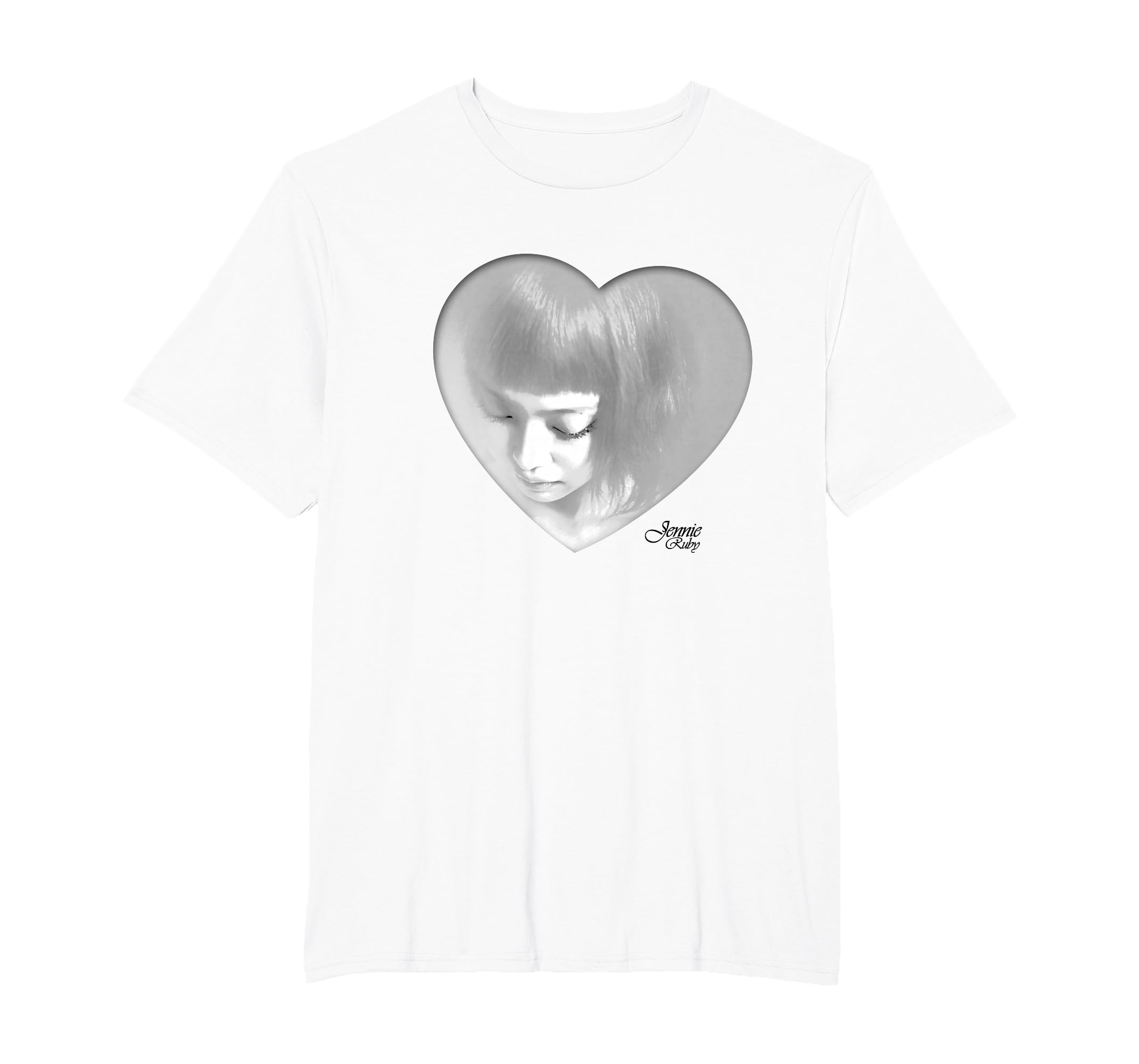 【韓国限定‼️】Jennie Ruby Tシャツ L size Official Jennie Ruby Heart T-Shirt, Men's Big and Tall, White, 2X