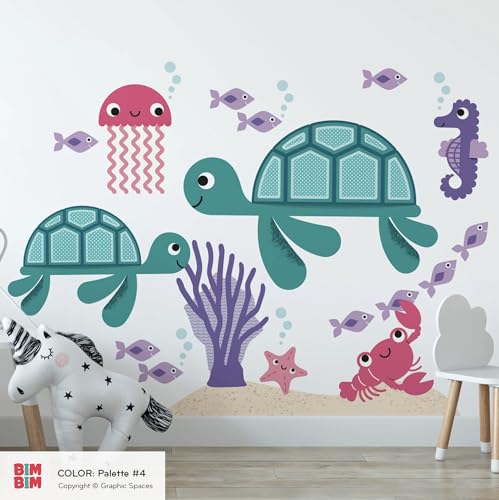 Vinilos decorativos Tortuga de mar para habitación infantil miniatura 4