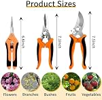 3pcs Stainless Steel Gardening Scissors Pruners for Gardening - Garden Clippers Handheld Pruner Set with Soft Grip Handle for Garden Tools