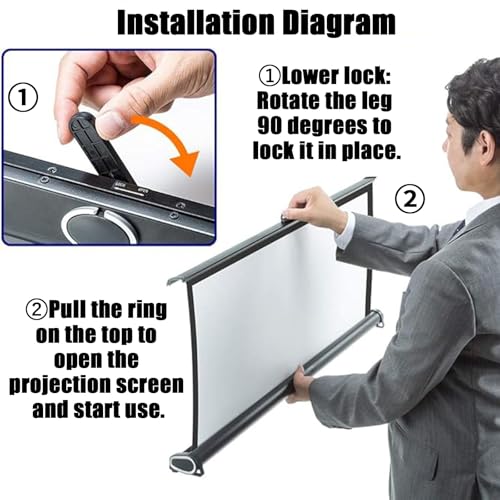 Pantalla de proyector manual portátil 40in 4:3 miniatura 6