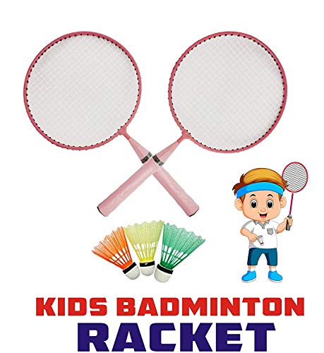 Image of Esha MOREMON Aluminium Badminton Racket Set with Shuttlecocks and Backpack for Kids (AZ64, Multicolour) - 2 Pcs Set