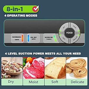 Precision Vacuum Sealer Machine, Powerful Pro Vacuum Food Sealer, 8-in-1 Easy Presets, 4 Food Modes, Dry&Moist&Soft&Delicate with Starter Kit, Compact Design(Silver) Precision Vacuum Sealer Machine Powerful Pro Vacuum Food Sealer 8 in 1 Easy Presets 4 Food Modes DryMoistSoftDelicate with Starter Kit Compact DesignSilver