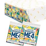 Unique Minions Birthday Party Decorations and Despicable Me Party Supplies - 2 Rectangular Plastic Table Covers and 1 Sticker