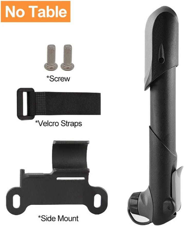 Portable Bicycle Tire Pump, Cycle Frame Hand Pump with Air Gauge Presta Durable Material 120 PSI Capacity (1*Bicycle Pump,2*Screw, 2*Velcro Straps, 2*Side Mount)