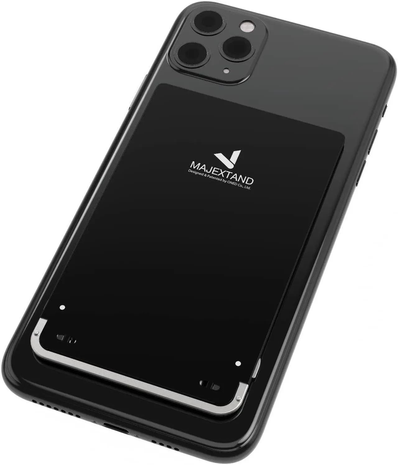 Universal Multi‑Device Magnetic Foldable Metal Stand–Ultra‑Slim 0.1" Portable Kickstand for iPad, Smartphones, Switch, Supports 600g, Quick Device Switching, 30 Angles, Portrait/Landscape (Black)