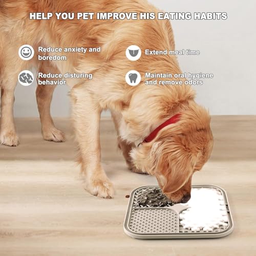 Zonopy Leckmatte für Hunde und Katzen, mit Saugnäpfen, quadratisch, für langsame Fütterung, für Angstlinderung und Langeweile, Hundespielzeug, um sie zu beschäftigen, Haustierpflege, Training