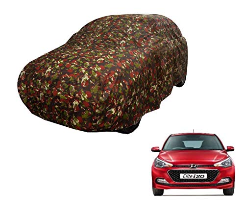 Image of Auto Hub Car Cover Compatible with Hyundai Elite i20 with Weather Proof, Triple Stitched, Elite i20 Car Cover Jungle Look