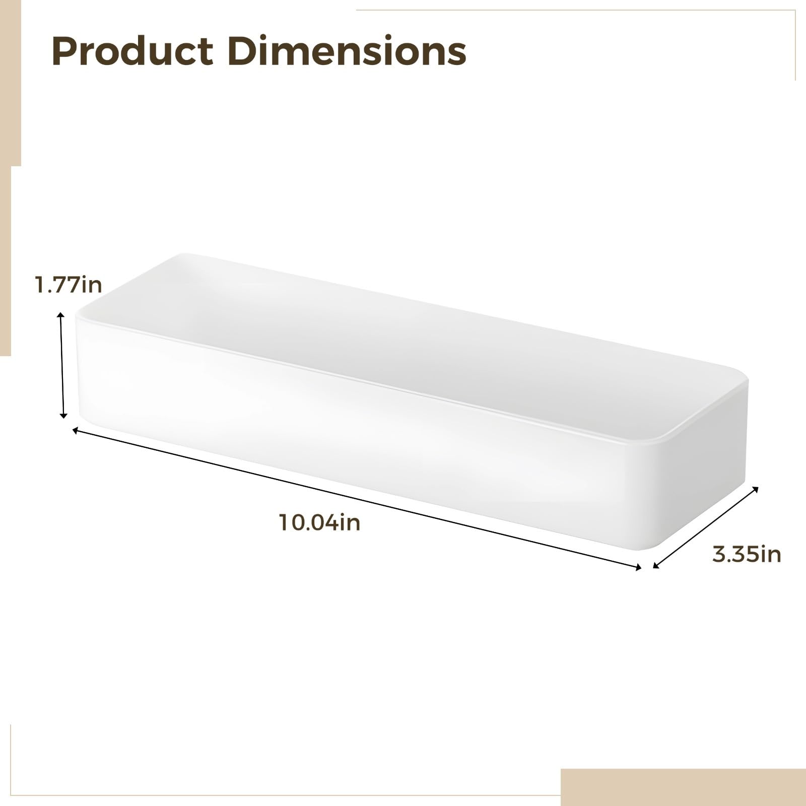 Juego de 4 bandejas de almacenamiento de plástico blanco, organizador de cajones apilables para cocina, oficina, cosméticos