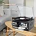 Vintage 9-in-1 Record Player Turntable with Bluetooth, AM/FM Radio, CD & Cassette Player, USB/SD Playback, Remote Control, Aux & RCA Inputs, Headphone Jack – Classic Audio System for Music Lovers