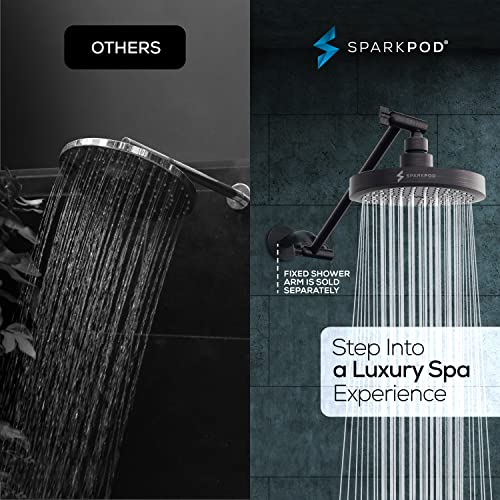 Sparkpod Rain Shower Head With Shower Arm Extension - High Pressure Rain - Luxury Modern Look - No Hassle Tool-Less 1-Min Installation (11" Shower Arm Extension, Oil Rubbed Bronze) #TOP1