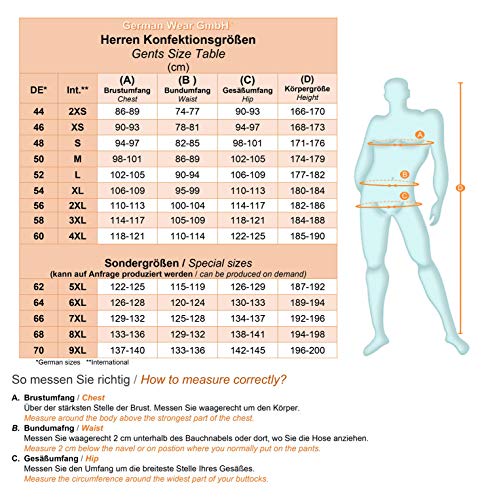 knie lengte Lederhosen/broek/broek gemaakt van Suede Leather met Suspenders, Maat:56 - Afbeelding 6