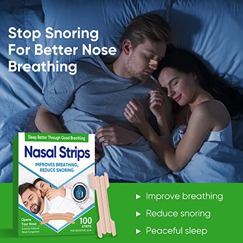 Nasal Strips For Snoring, Nose Strips For Breathing, Extra Strength Anti Snoring Solution For Men Women, Instant Relief, Improved Airflow, And Comfortable Fit Snore Strips -100Pcs #TOP2