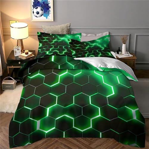 Housse de couette hexagonale ultra douce 135x200cm pour lit d'ado - 6