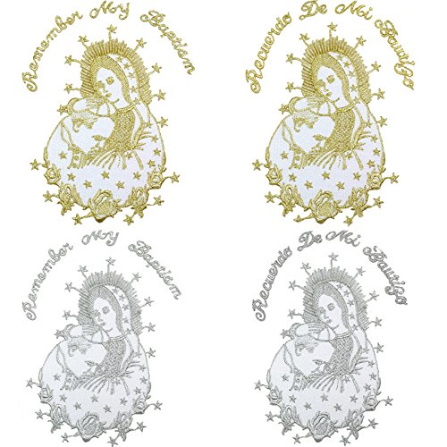 Baby Boy Kid Baptism White Paisley Tuxedo All Silver Virgin Mary Pope Back Sm-74