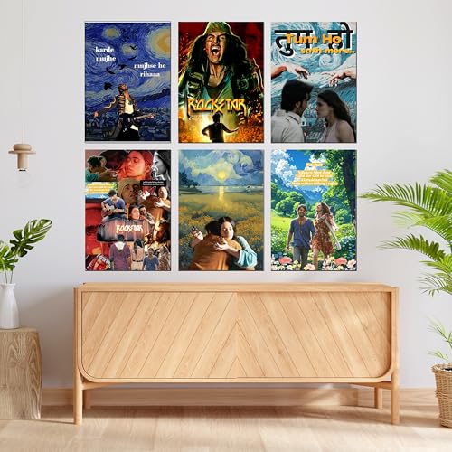 Image of Fit-in Trends Rockstar A4 Posters (Set of 6) Ranbir Kapoor Bollywood Movie Rockstar Posters for Bedroom, Living Room, Hostel