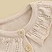 Baby Girl Cardigan Sweater Infant Toddler Floral Embroidered Button Down Knit Sweaters Fall Winter Clothes (Khaki, 2-3 Years)