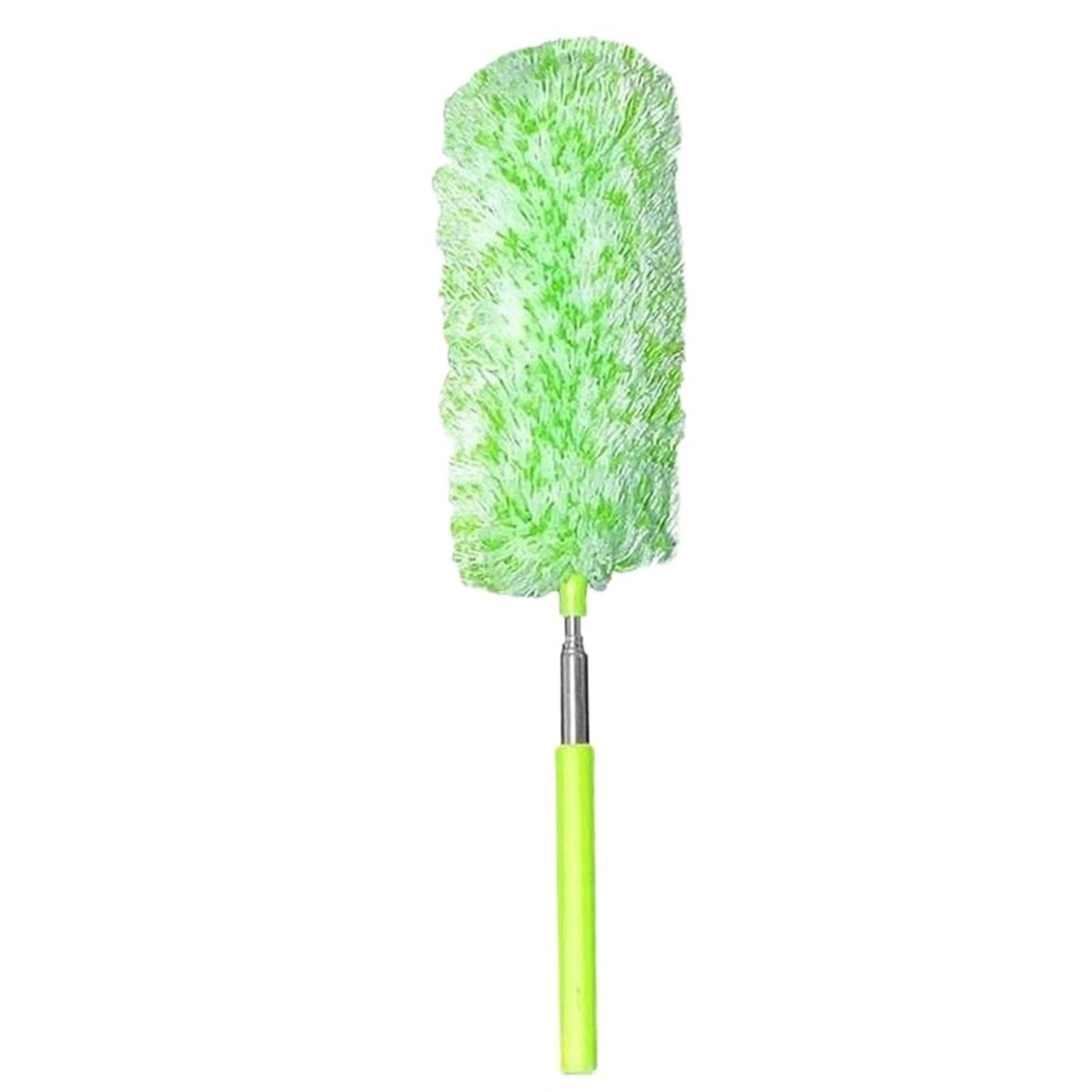 Extendable Dusters For Cleaning Retractable Electrostatic Duster Bendable Dust Sweep Household Cleaning Feather(Green)