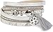 Produktbild styleBREAKER Wickelarmband mit Strass, Quaste und Glücksklee Anhänger, Kette und Animal Print, Armband, Damen 05040033, Farbe:Antik-Weiß