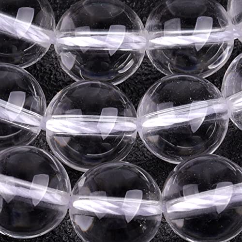 GEM-Inside Natural 8mm White Clear Rock Quartz Crystal Round Gemstone Semi Precious Loose Beads for Jewellery Making 15'' - Image 2